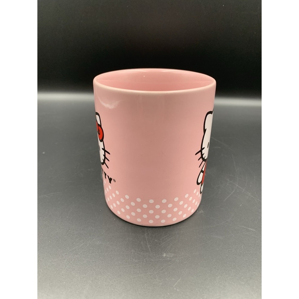 Hello Kitty Sanrio 2011 Pink & White Polka Dot 12oz Ceramic Mug Cup - Picture 5 of 7